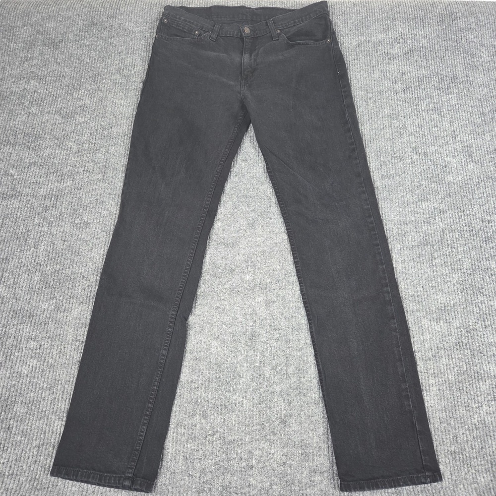 Levis 511 Slim‎ Fit Jeans Mens 34x34 Washed Black Denim Pants 04511-4406